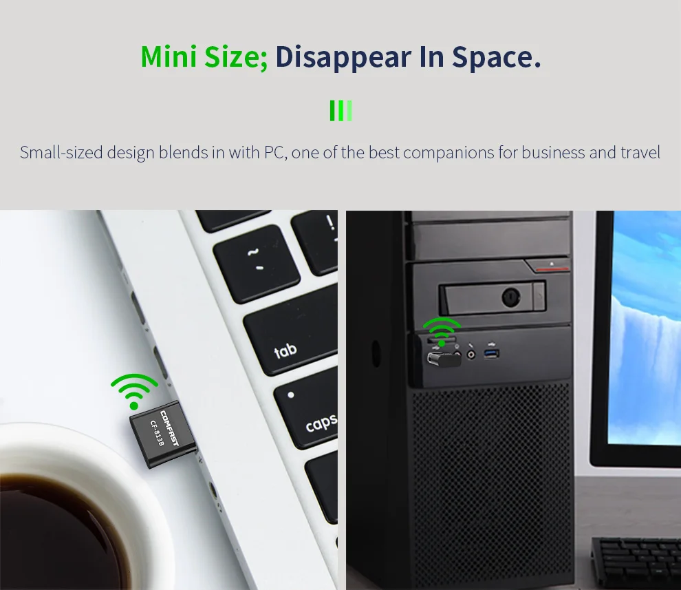 [Wifi+Bluetooth-compatible] 2 in 1 Wireless Network Card 650Mbps Mini USB Adapter BT4.2 Bluetooth-compatible Dongle | Компьютеры и