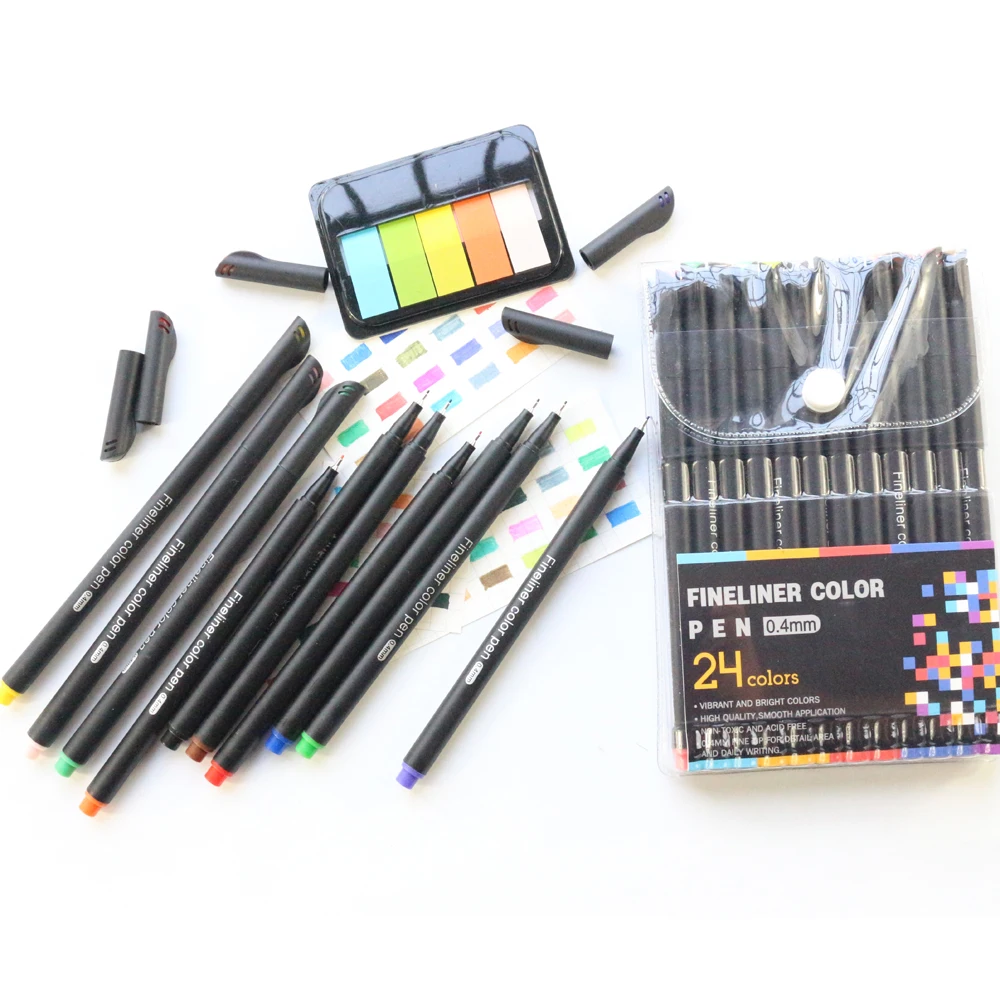 

Domikee new classic 12/24/36 color drawing Fineliner pens set school student colorful marker pen for drawing stationery supplies