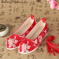new shoes ancient style cloth shoes hanfu womens shoes bow shoes increased height upturned shoes costume costume shoes