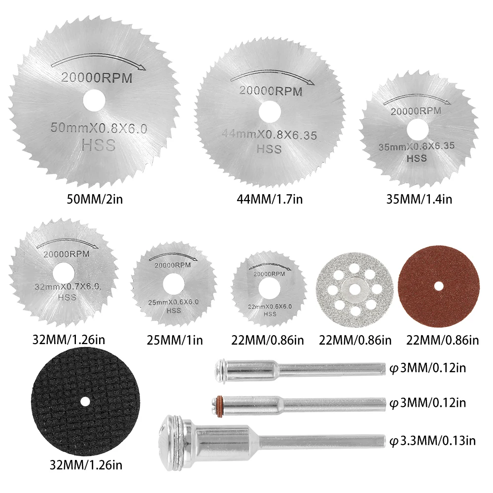 

61pc/set Diamond Cutting Discs Metal Saw Blade HSS Circular Saw Blades Wood Sanding Grinding Wheel Woodworking Metal Rotary Tool