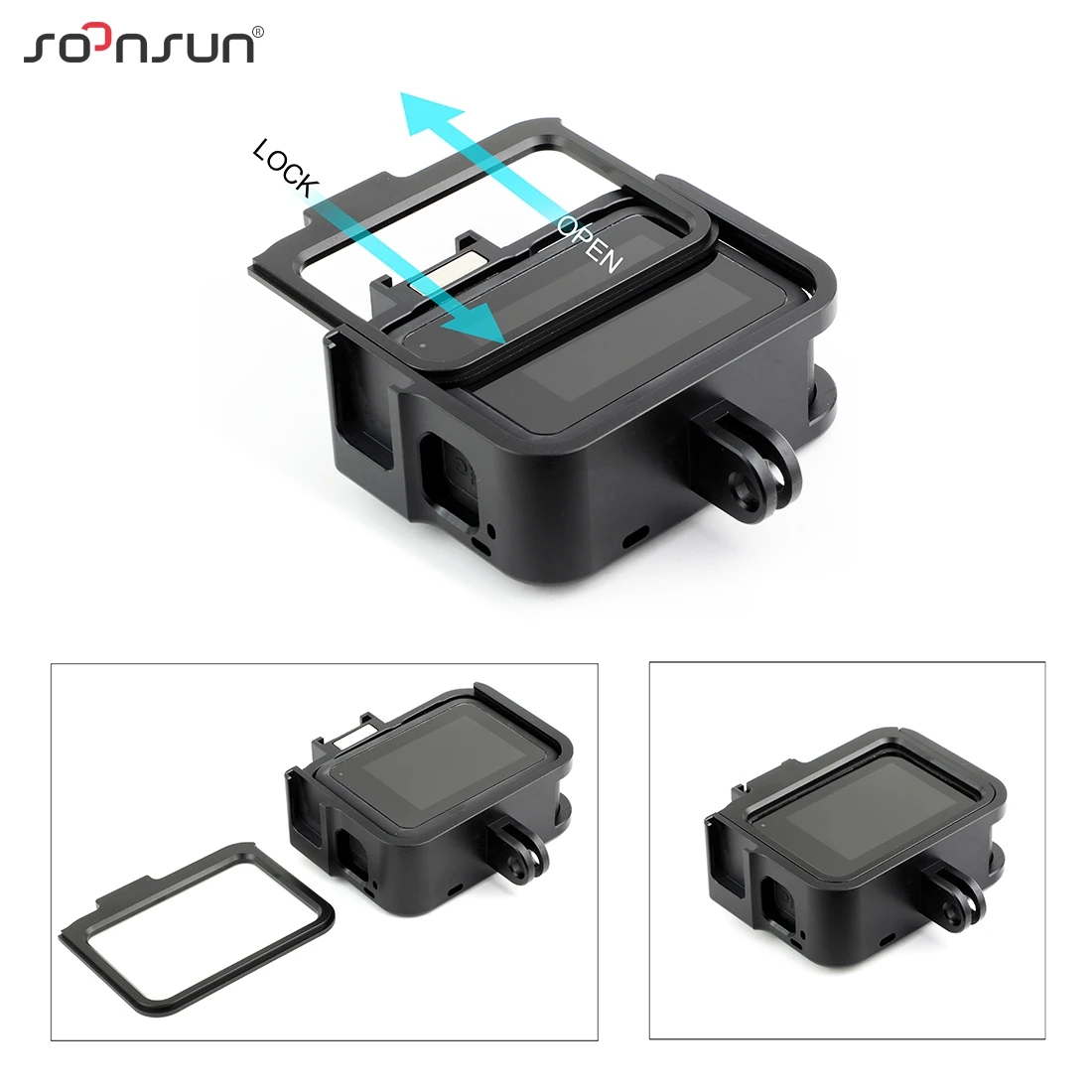 Защитная рамка SOONSUN из алюминиевого сплава чехол Обложка для GoPro Hero 8 черные