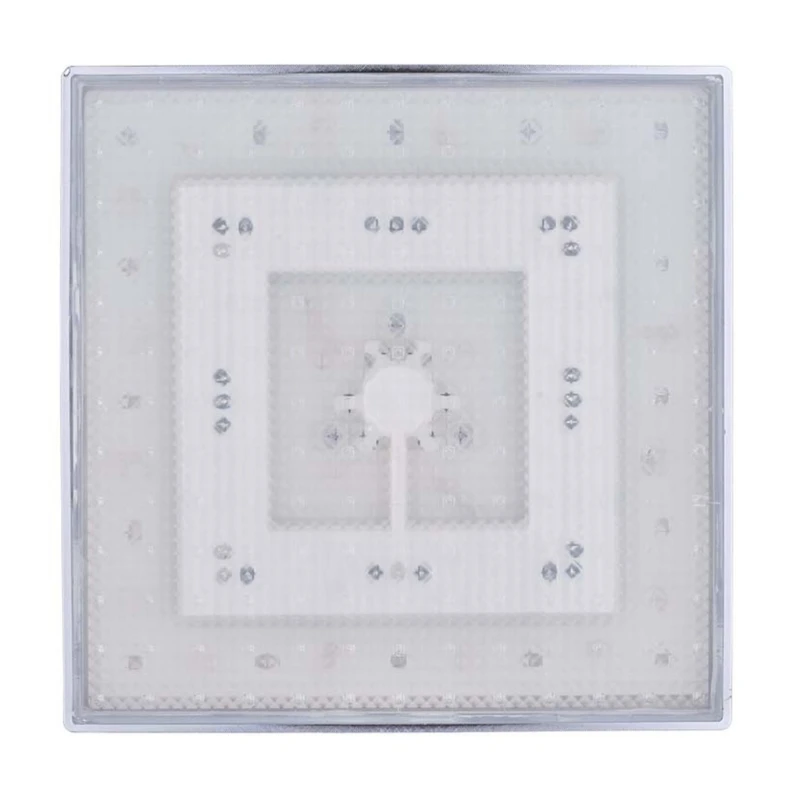 

8 Inch Square Rainbow LED Shower Head Temperature 3 Color Changing ABS Finish 8 LEDs Bathroom Top Overhead Spray