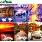 AZQSD 5D алмазная картина Лебедь закат картина Стразы Алмазная вышивка животные Пейзаж Вышивка крестиком Декор подарки