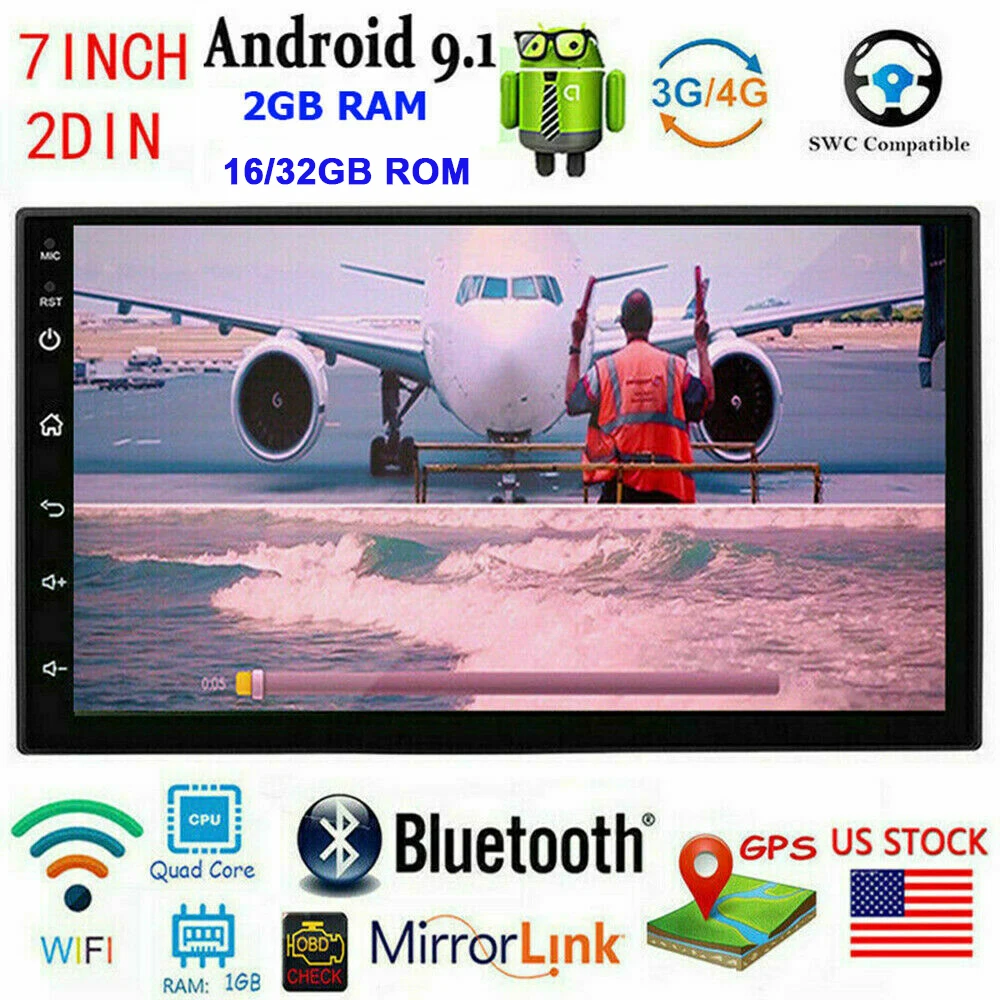 Автомобильный мультимедийный видеоплеер Android 9 1 2 Din универсальный автомобильный