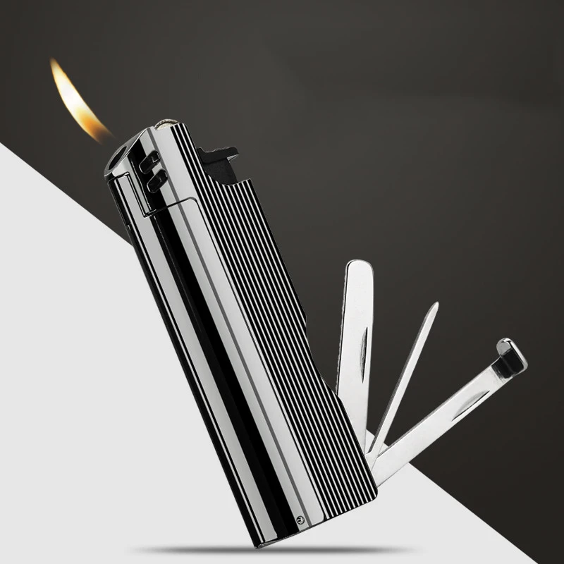 Многофункциональный фонарь Зажигалка без огня масло металл Бутан газ турбо