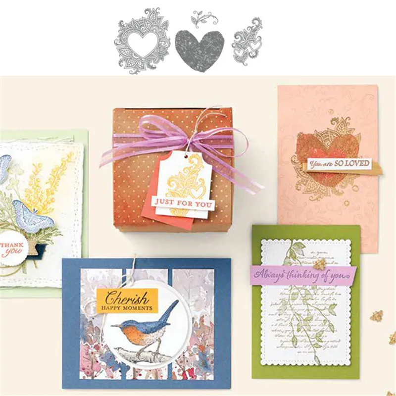

Heart Metal Cutting Dies and Stamps Stencils for DIY Scrapbooking Decorative Embossing DIY Paper Cards New Arrival 2021