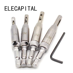 4 шт., Самоцентрирующиеся шарнирные сверла из быстрорежущей стали, 564 дюйма, 764 дюйма, 964 дюйма, 1164 дюйма