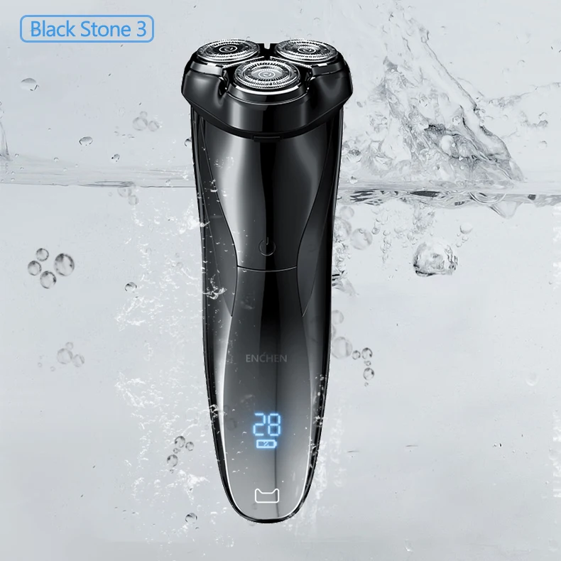Black Stone3 Razor Xiaomi Новинка Enchen BlackStone 3D электробритва Мужская моющаяся перезаряжаемая машинка для бритья бороды type-C - Цвет: Black Stone3 Razor