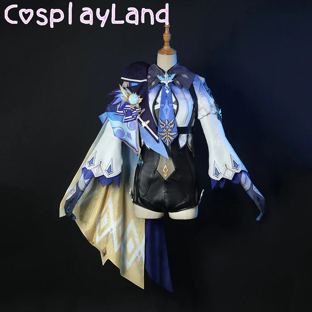 

Game Genshin Impact Eula Cosplay Costume Carnival Halloween Outfit Women Jumpsuit Role Play Clothing Accessories Full Set