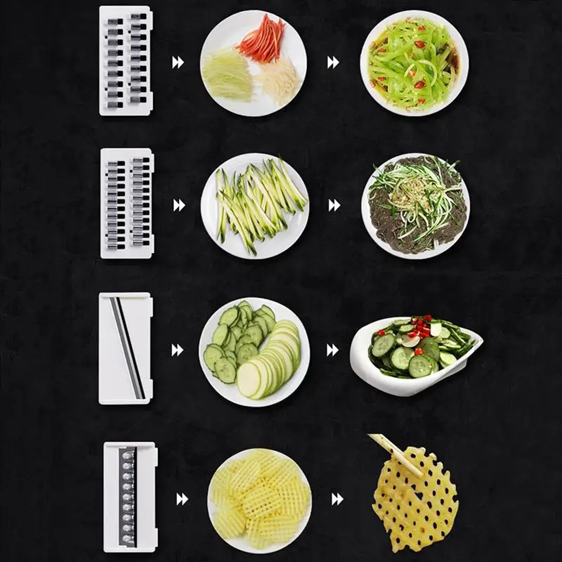 Набор для нарезки овощей креативный многофункциональный прибор 8 в 1 дуршлага