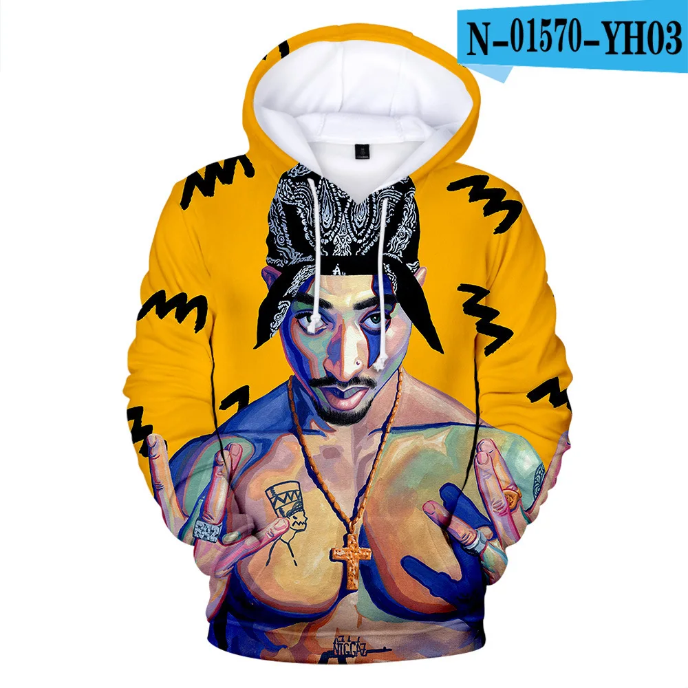 3D принт хип хоп мужчины рэп 2PAC толстовки уличная Толстовка толстовки для женщин мужчин с длинным рукавом кофта с капюшоном пальто - Цвет: N01570