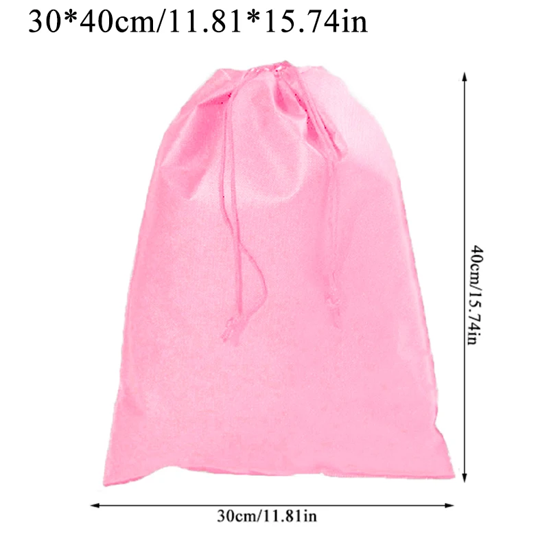 pink 30 40cm Многоразовые нетканые сумки для покупок на шнурке, эко складные сумки для продуктов, женские и мужские дорожные сумки для покупок, сумки для хранения на заказ - Цвет: pink 30 40cm