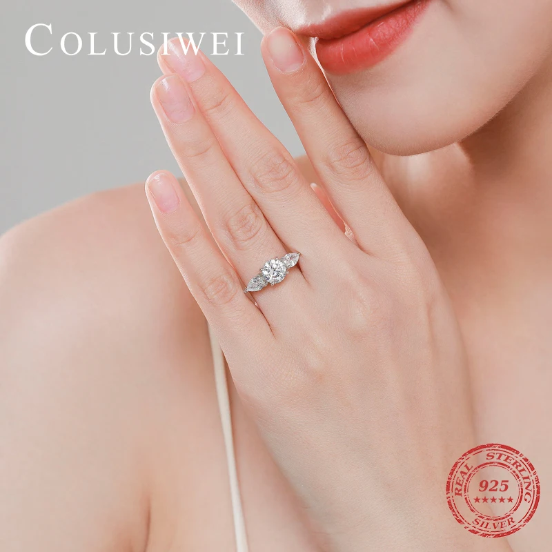 Женское кольцо из серебра 925 пробы с имитацией бриллианта | Украшения и