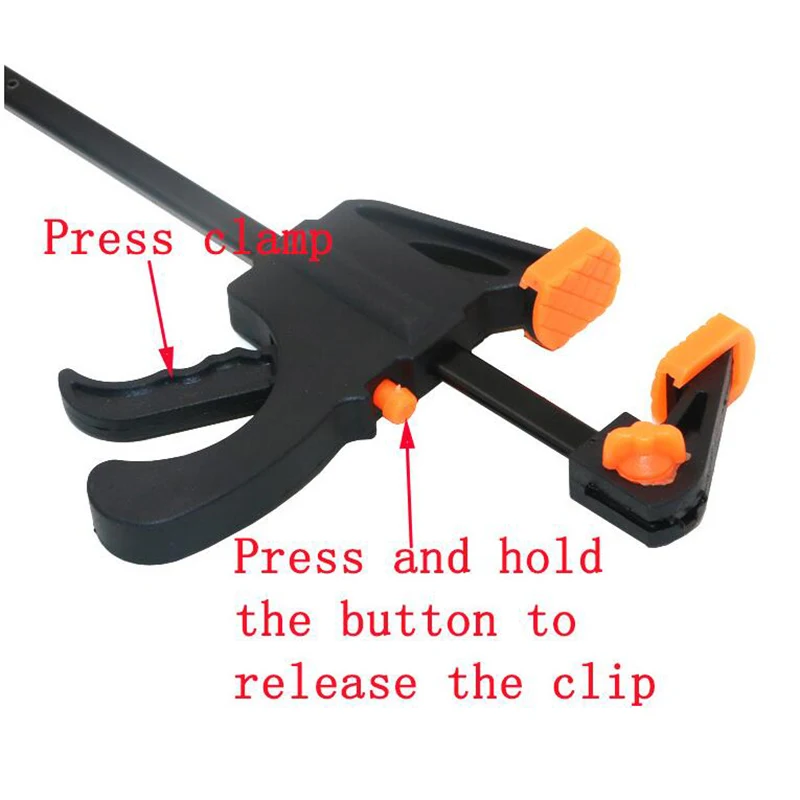 1pc 4 Inch Woodworking F Clamps Clip Quick Release Ratchet Bar Clamp Clip Grip Spreader Gadget Tool
