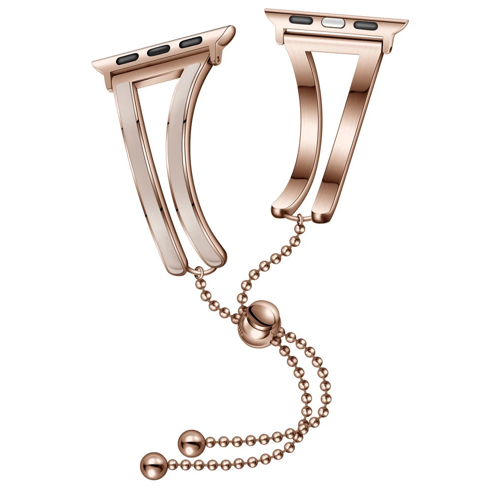 rose-apricot Женский ремешок для Apple watch band 38 мм 42 мм iWatch 4 band 44 мм 40 мм браслет из нержавеющей стали Apple watch 4 3 2 1 38/40 ремешок для часов - Цвет ремешка: rose-apricot
