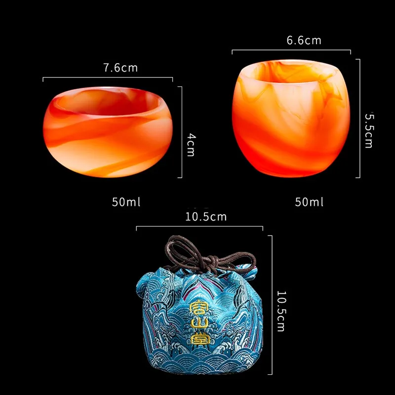 Красный агат узор Jade фарфоровое ремесло Цветной Стекло Чай чашки Керамика чайный