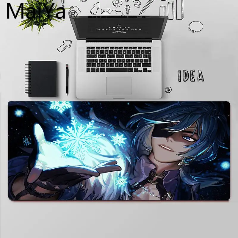 maiya high quality genshin impact kaeya alberch laptop gaming mouse pad rubber computer gaming mousepad free global shipping