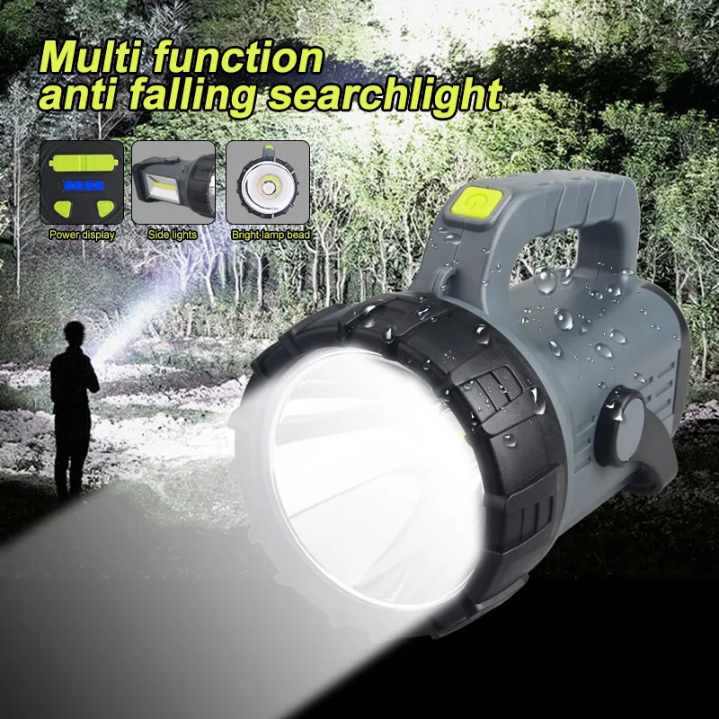 

waterproof Super bright LED searchlight 5000lm Flashlight portable xenon long-range multi-function Torch lamp For Outdoor