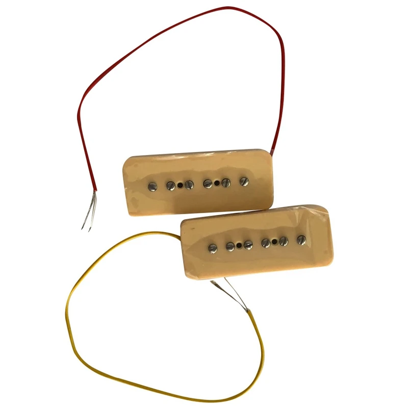

Alnico V Alnico 5 Single Coil Soapbar P90 Neck Bridge Pickup 50/52mm Metal Braided Wire Fit Electric Guitar