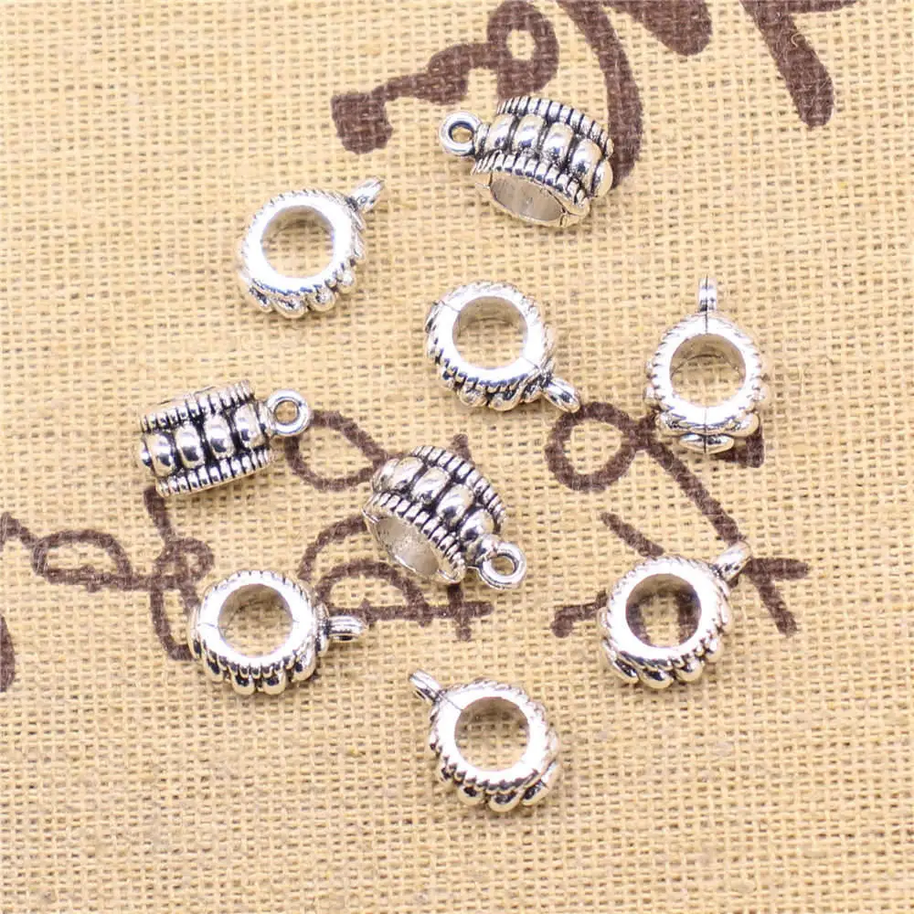 

10 шт. подвески для ювелирных изделий трехсторонняя подвесная Пряжка шапочки для бисера античное серебро цвет 9x13 мм