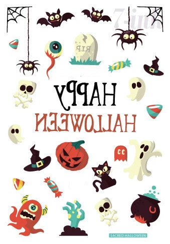 

Имитация татуировки для Хэллоуина, тыква, летучая мышь, призрак, водонепроницаемый телефон, тату для детей, женщин, мужчин