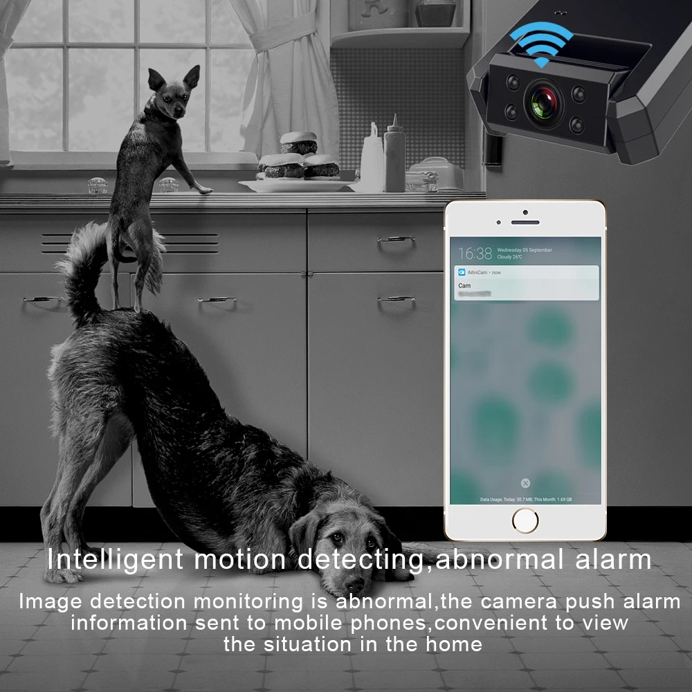 Мини-камера WiFi смарт-видеокамера IR Smart 4K 1080P HD ночного видения Micro Cam Обнаружение