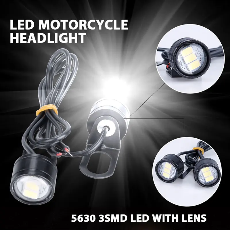 CARLitek 3SMD светодиодный моторный проектор Len прожектор руль светодиодная фара белый