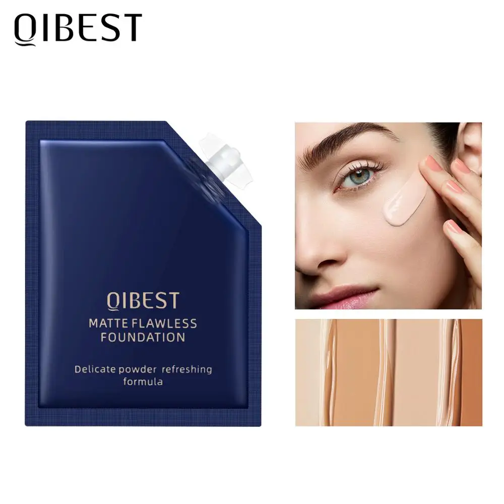 Основа для макияжа QIBEST Матовая жидкая основа полное покрытие водонепроницаемая