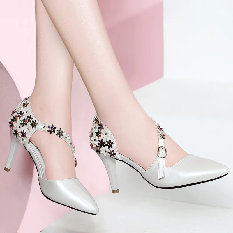 

2021 summer new girl shoes summer Korean pointed sandals thin heel high heels