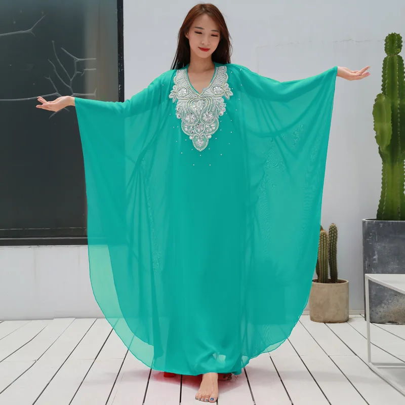 Женский костюм для танца живота Khalegy свободное платье Caftan с вышивкой 7 цветов