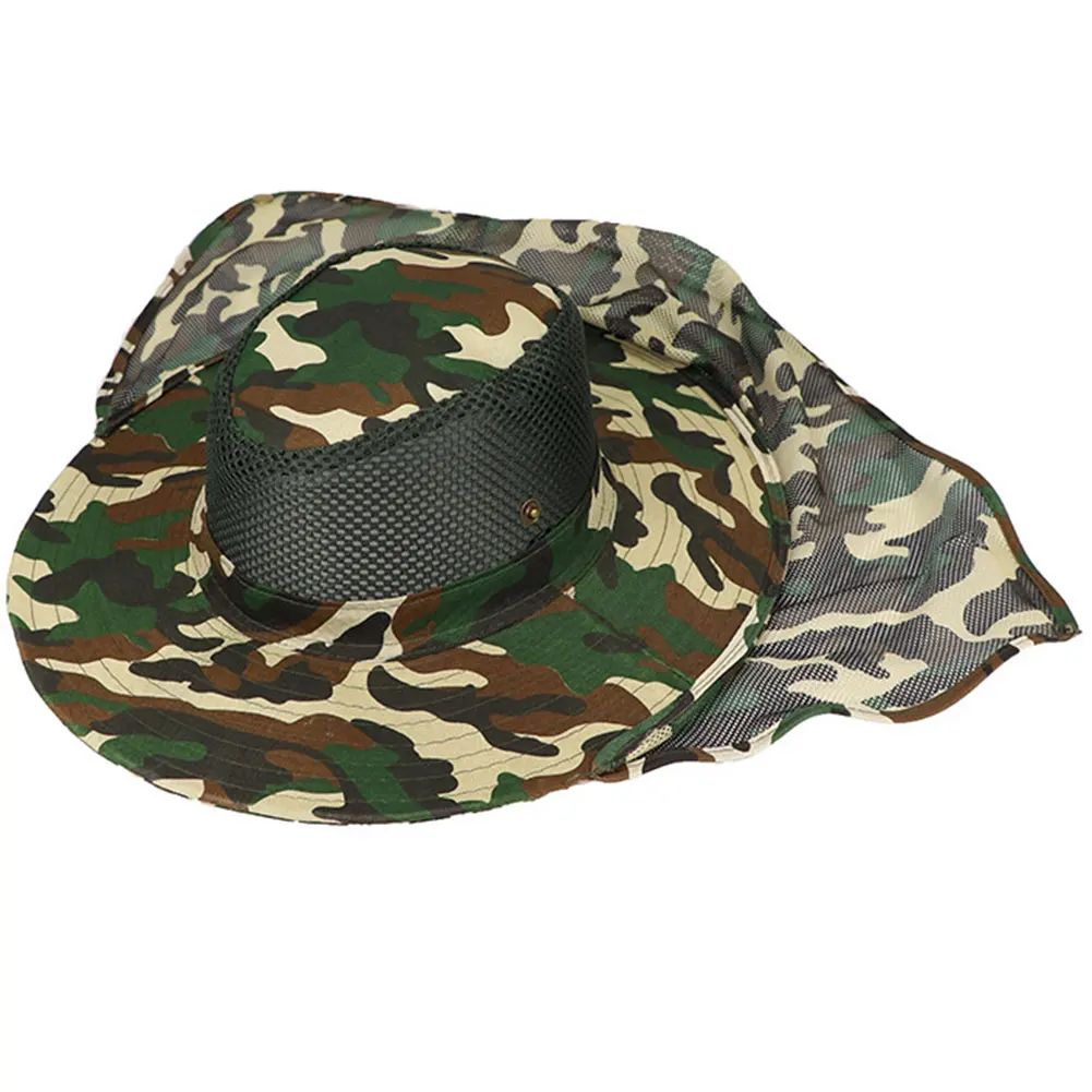 Fashion Sun-proof Casual Cool Summer Camouflage Pattern Net Cap Portable Wide Brim Shade Outdoor Breathable Fishing Hat | Спорт и