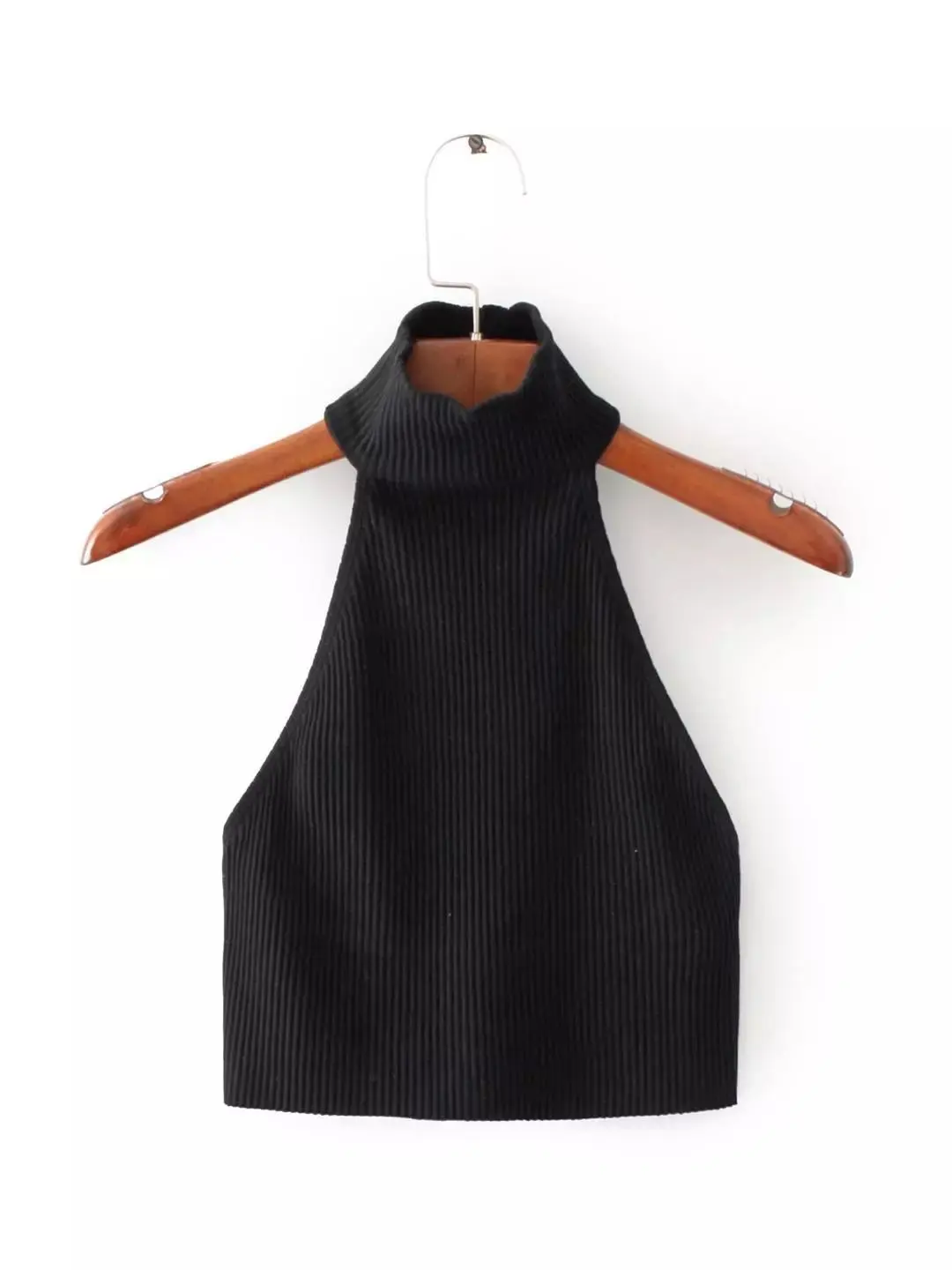 

Fannic Halter Women 's Solid Color Vest Knitted Slim -Fit Navel Render Vest