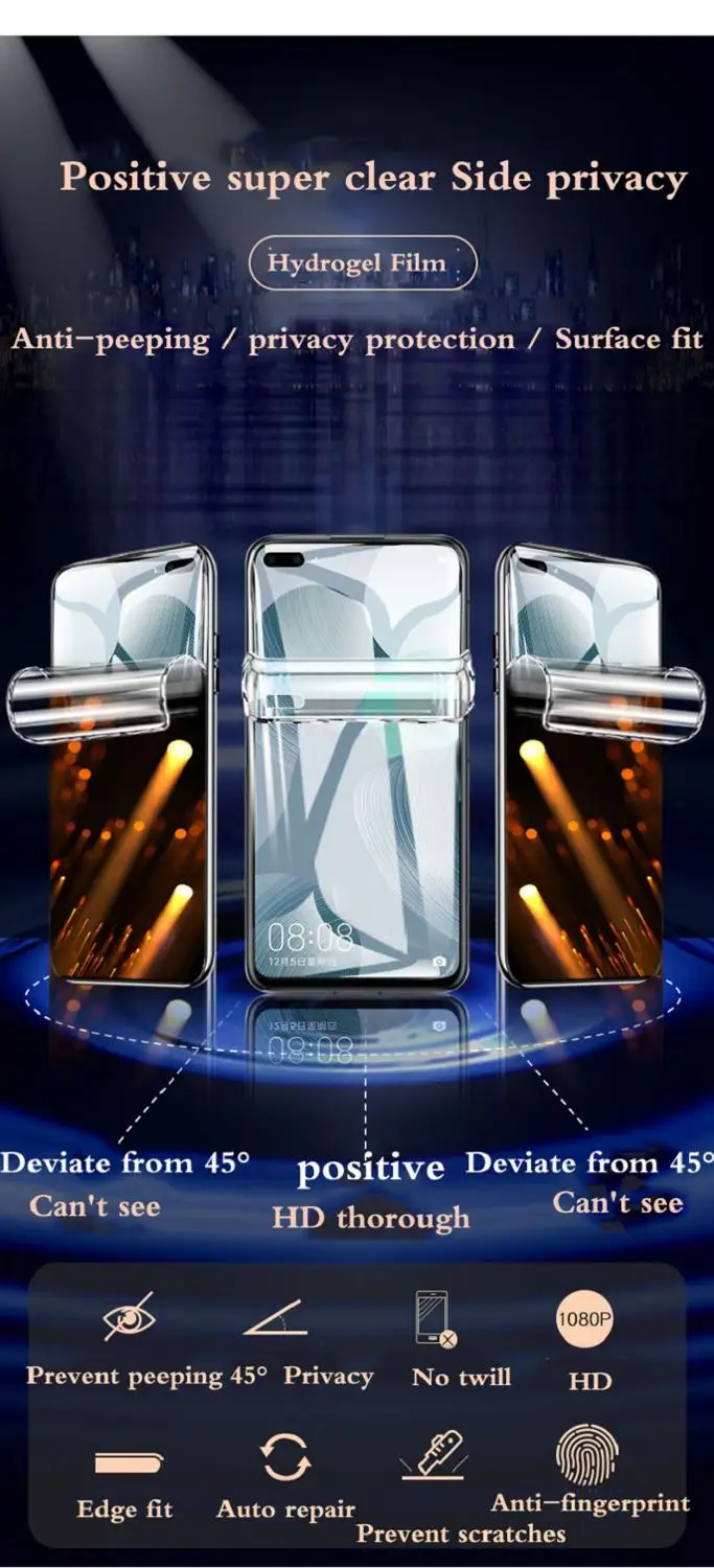Защитная пленка для экрана Huawei P40 P30 P20 Pro Гидрогелевая Mate 40 RS 30 20 20X мягкая