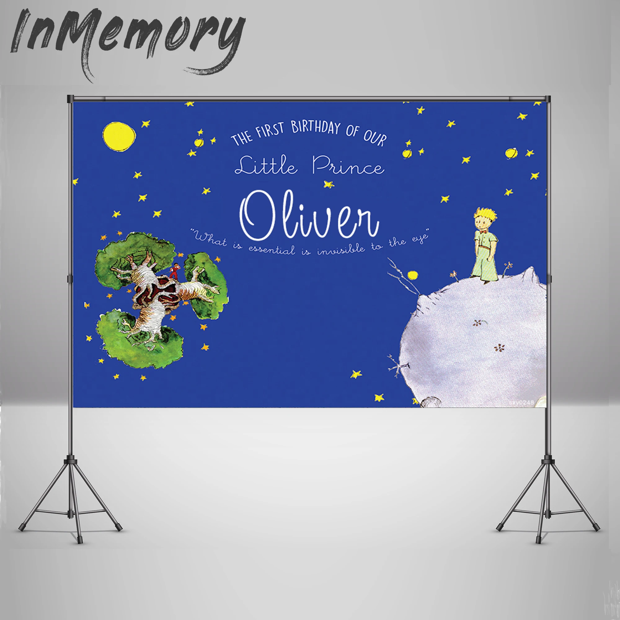 Виниловый фон для детской фотосъемки с изображением голубого неба космоса