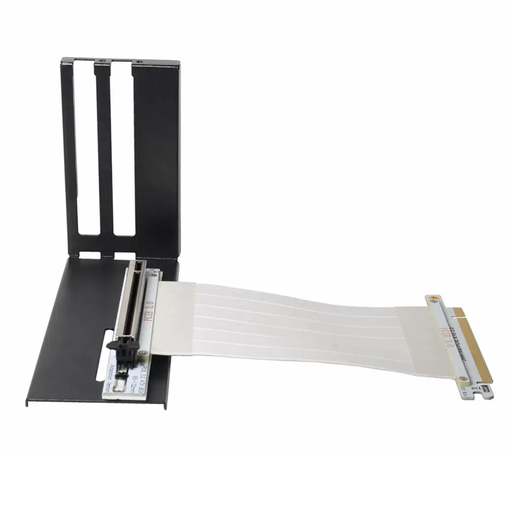 Черный вертикальный кронштейн для видеокарты PCIe x16 держатель GPU + белый