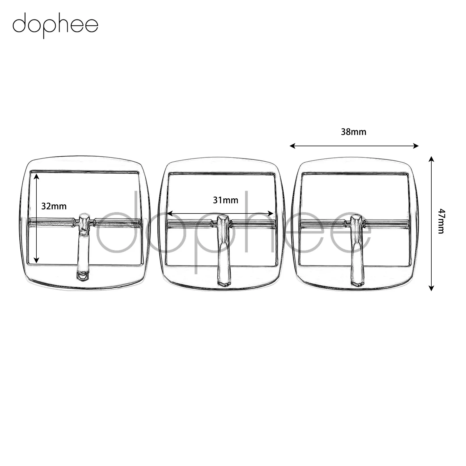 Dophee 31 мм металлическая пряжка с язычком для самостоятельной регулировки