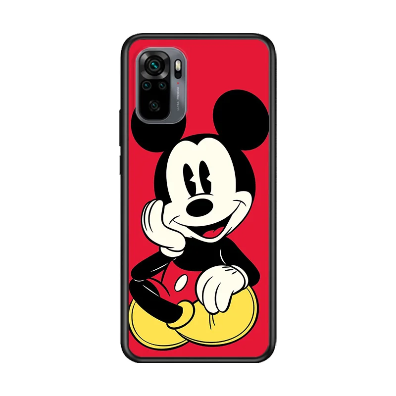 Disney Cartoon Animation Minnie Mickey Mouse Phone Case For Redmi Note 11E 11S 11 11T 10 10S 9 9T 9S 8 8T Pro Plus 5G Black