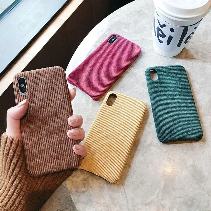 Чехол для телефона из вельвета чехол iPhone 6 6s plus 7 8 Apple X XS XR MAX Зимний Теплый Женский
