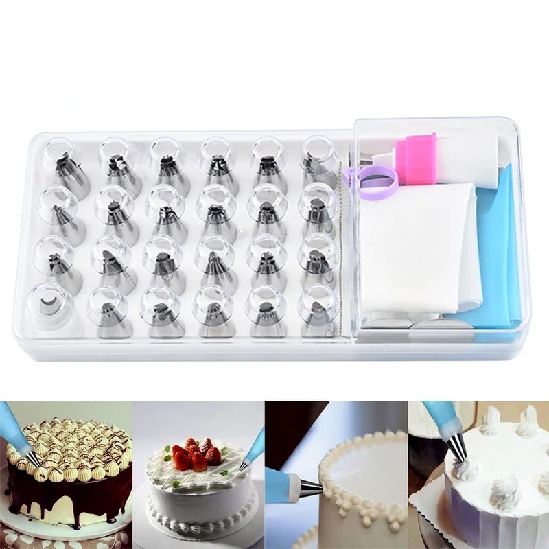

36Pcs Stainless Steel Pipe Icing Nozzles Baking Supplies Dessert Decoration Kitchen Accessories Cake Decorating Tools