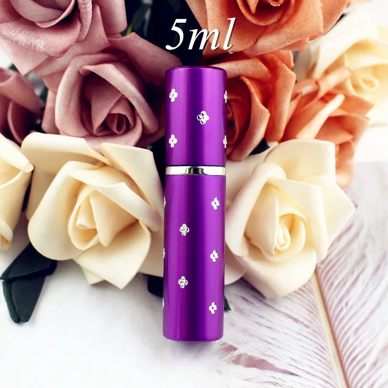 5ml Purple 1 шт. 5 мл 10 мл мини портативный флакон духов для путешествий многоразовый пустой распылитель духов Металлический распылитель ароматизатор насос чехол - Цвет: 5ml Purple
