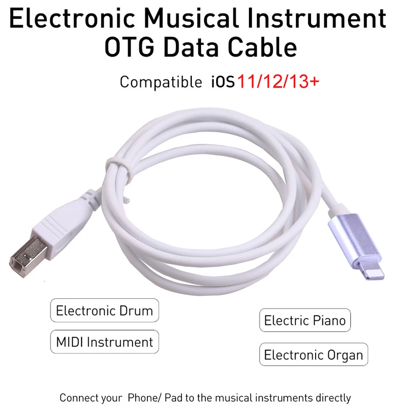OTG кабель для IPhone MIDI USB Тип B инструмент адаптер 12 11 X XS MAX XR 8 7 6 Электрический Аудио