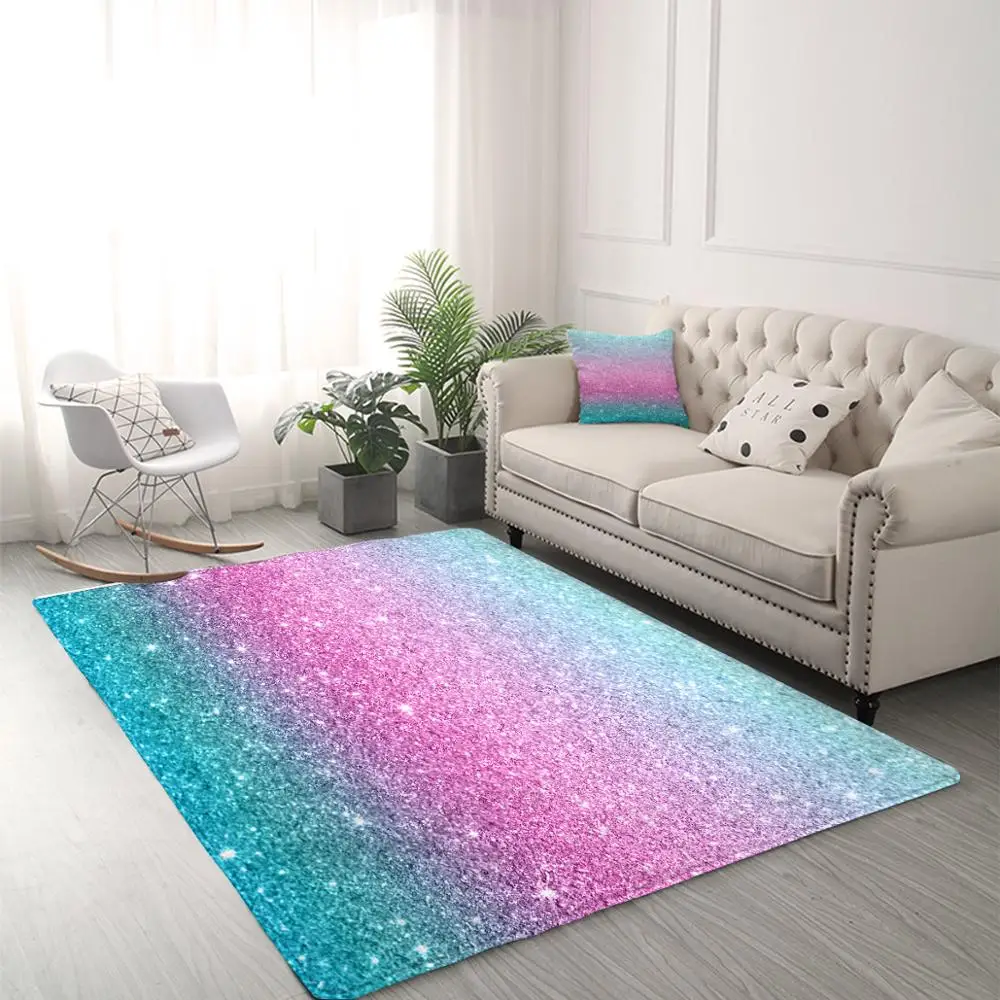 Разноцветный Радужный ковер для гостиной трендовый бирюзового голубого