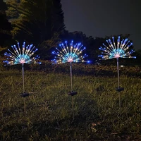 new 12pcs solar fireworks lawn lamp led outdoor garden decoration ip65 dandelion waterproof string light for landscape lighting