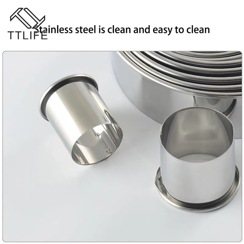 12 шт Круглые Форма нарезки печенья прессформы Нержавеющая сталь мусс для