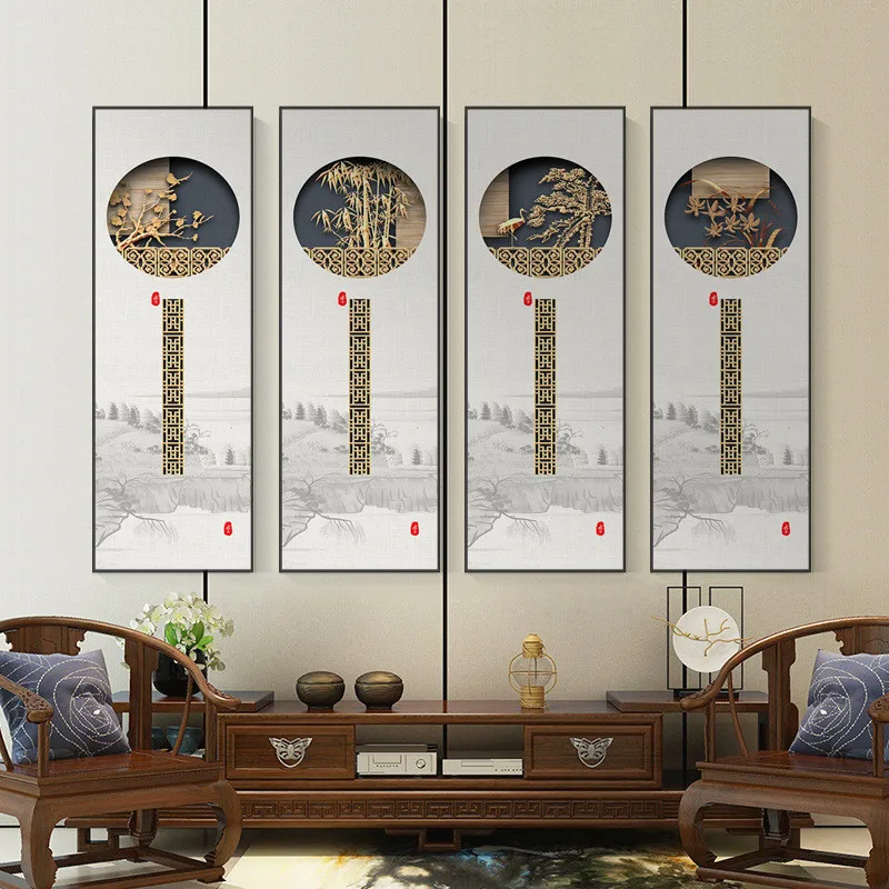 Традиционный китайский Стиль бамбук Орхидея сливы завод плакат печать холст