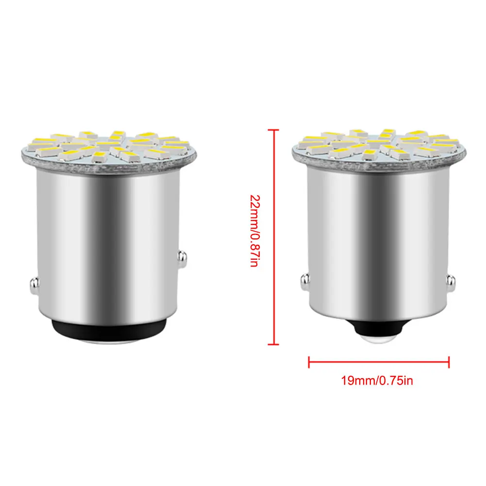 

SUHU 10Pcs 1157 BAY15D 22-LED 1206 SMD Car Brake Light Bulb Super Bright Turn Signal Light Bulb White DC12V Running Signal Lamp