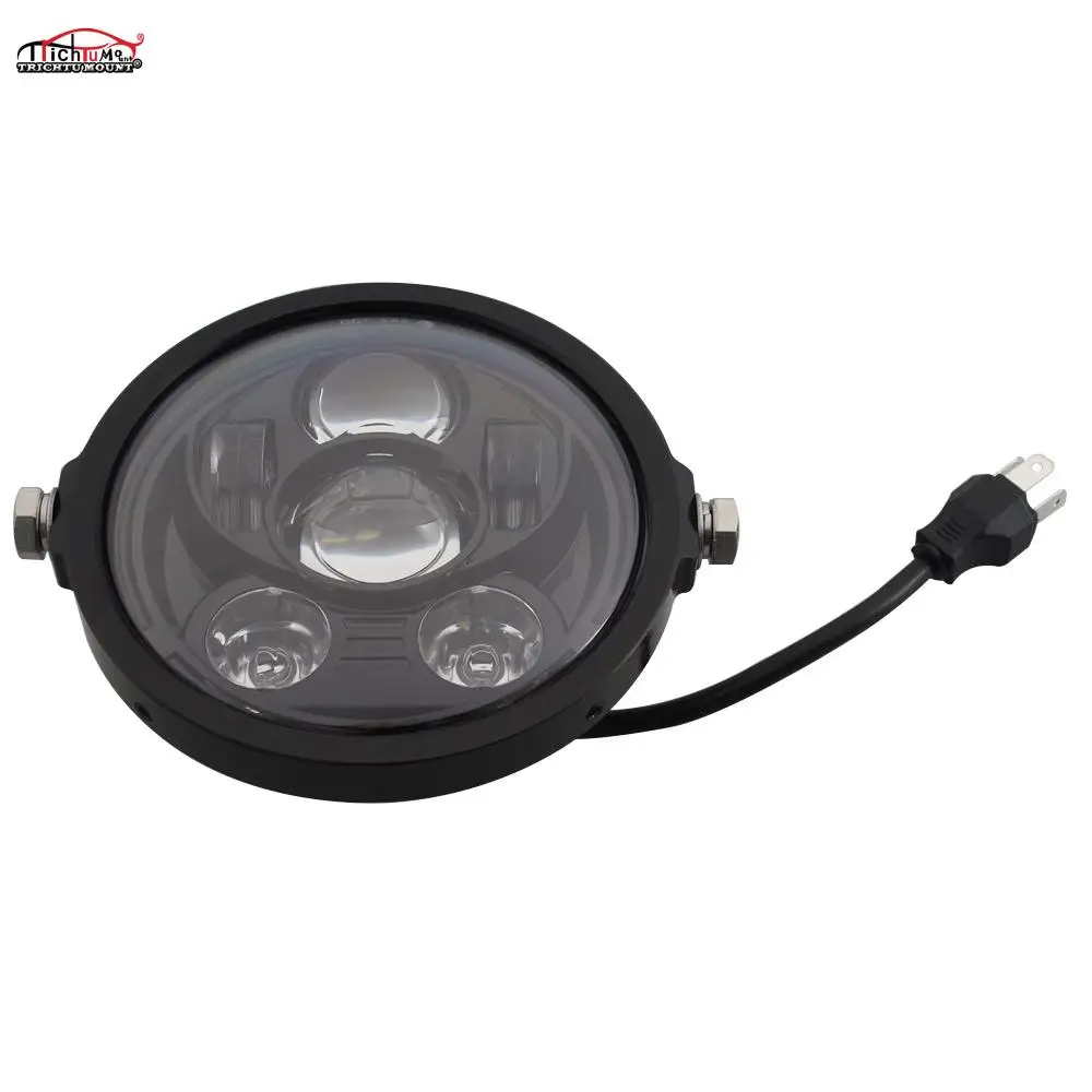 

Universal 7" Headlight Motorcycle LED Headlamp Scooter 7" Round Headlight Trim Ring For Honda GS125 CG125 Cafe Racer