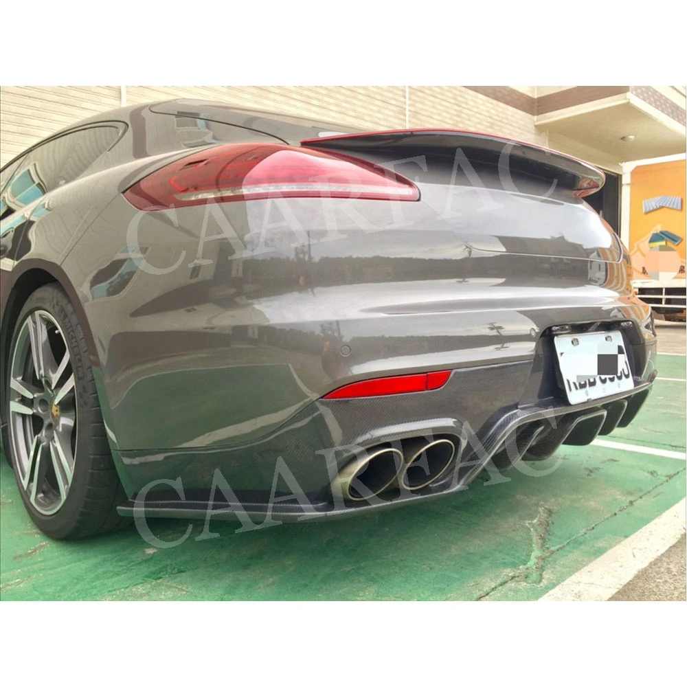 Для Panamera углеродного волокна задний бампер для губ Диффузор спойлер для Porsche Panamera 970 GTS Turbo S