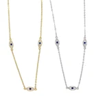 Ожерелье из серебра 2018 пробы с кулоном сглаза, 35 + 10 см