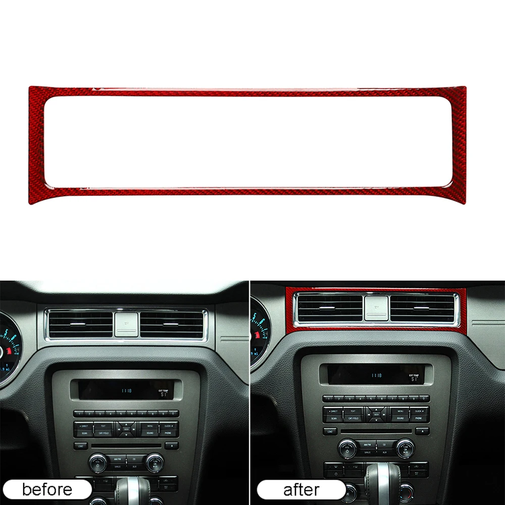 

Carbon Fiber Car Dashboard Instrument Panel Trim Cover Interior Moulding Decorative Car Stickers For Ford Mustang 2009-2013